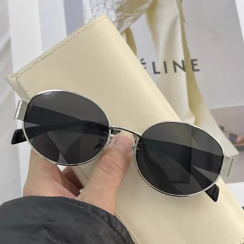 New Oval Frame Sun Protection Sunglasses Retro Travel Wear Simple UV