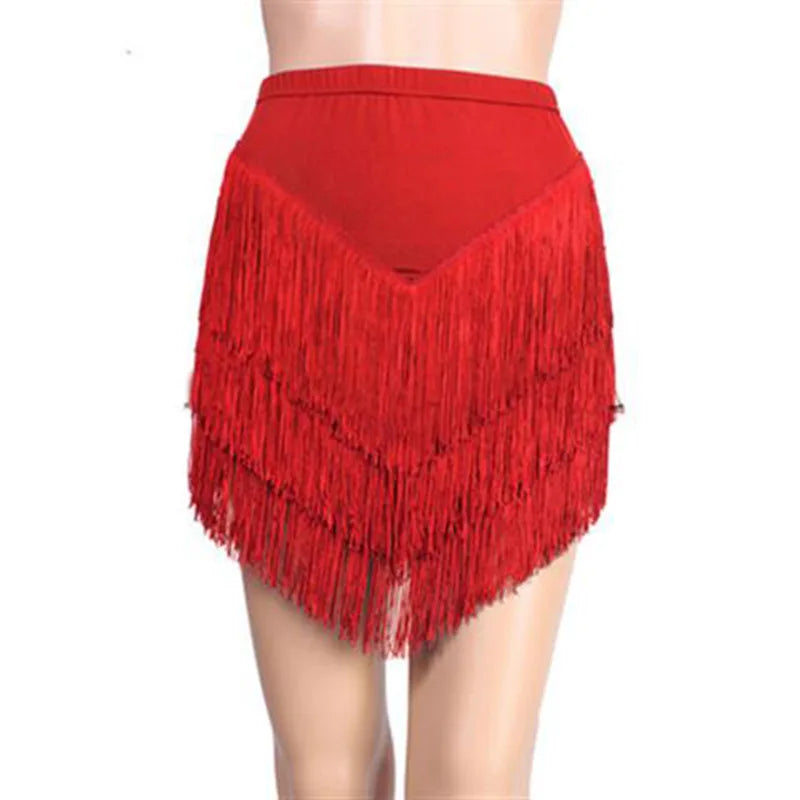 Irregular short fringe skirt black latin dress women latin dance