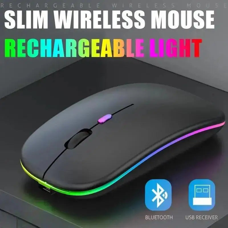 Wireless Mouse Gaming Mouse Backlight USB Compatible RGB Rechargeable