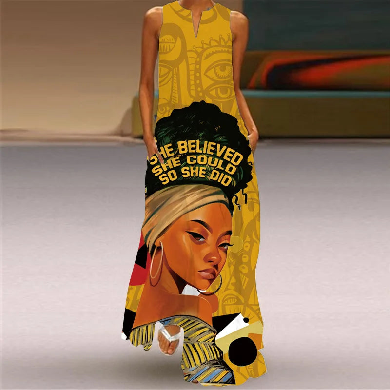 New African Women's Long Dresses Spring/Summer Fashion Bohemian Beach