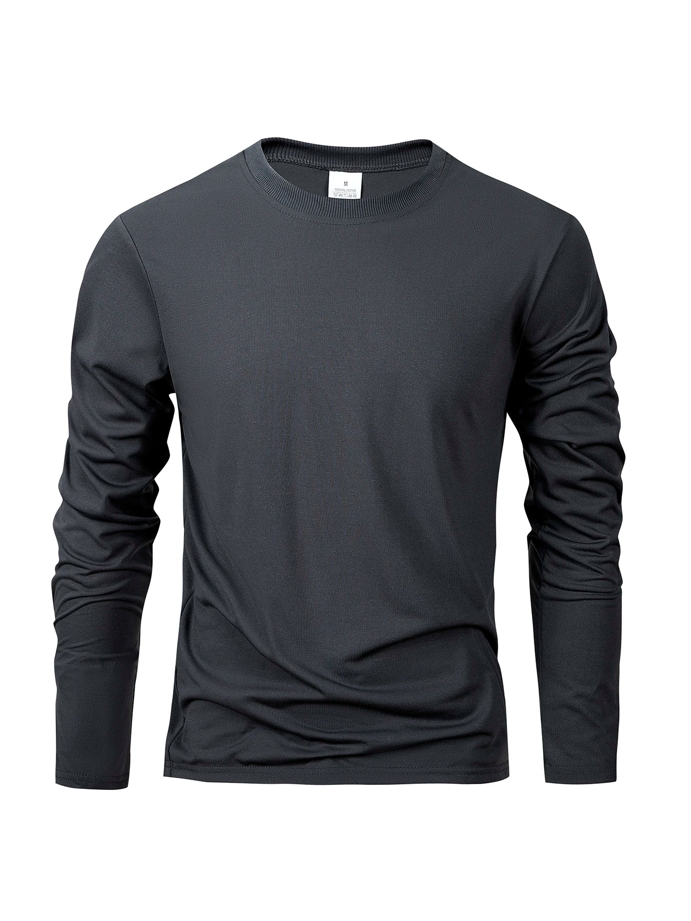 Spring Autumn Men‘s T-shirts Long Sleeve Casual Tops Solid Color High