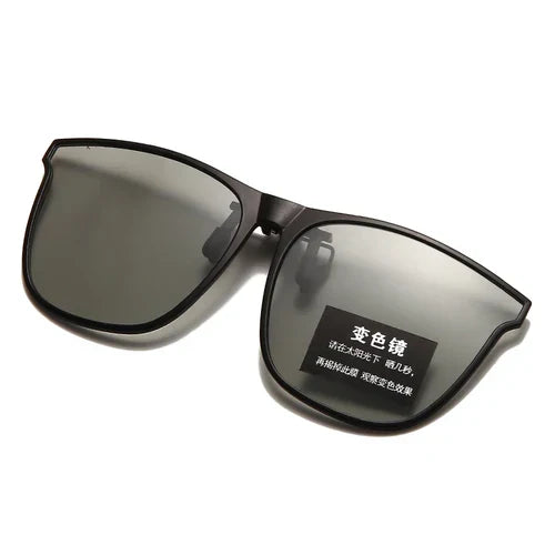 Polarized Clip on Sunglasses Men Photochromic Car Driver Goggles Night