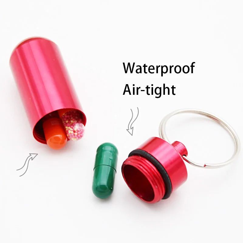 Metal Original Mini Small Pillbox Keychain For Medicines Pocket