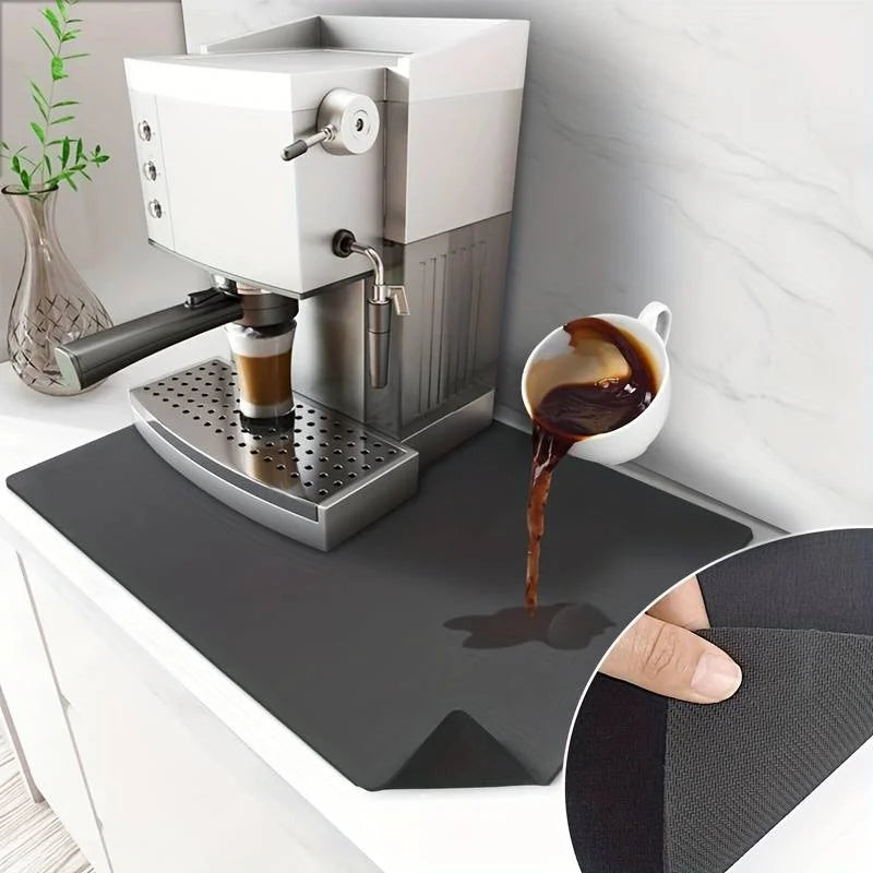 1pc Coffee Mat Coffee Bar Accessories Absorbent Dish Drying Mat For