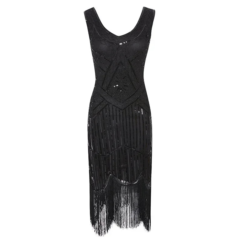 Women Party Dress 1920 s Great Gatsby Flapper Vestidos Sequin Bead