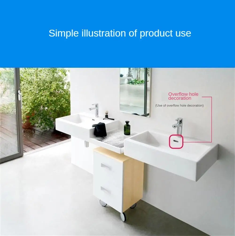 5/1pcs Sink Hole Overflow Cover For Kitchen Bathroom Basin Decoration