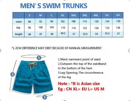 Striped Beach Shorts Men Fashion Swimwear Board Shorts Trunk Gym