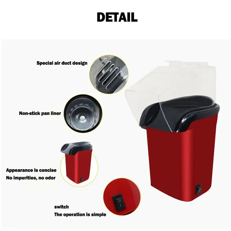 220V Fully Automatic Popcorn Machine For Home Kitchen Popcorn Makers