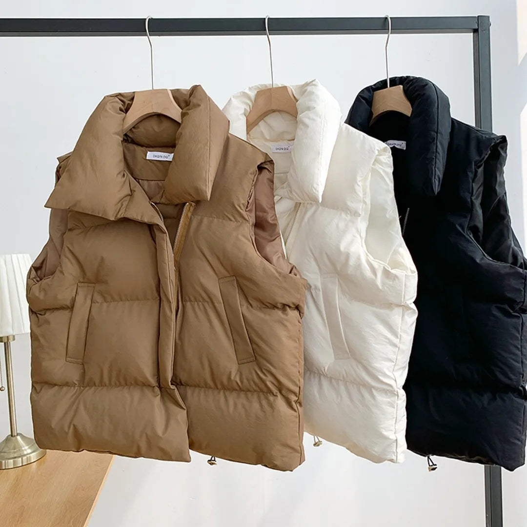 Women Fashion Autumn New 2024 Stand Collar Elegant Down Coats Warm