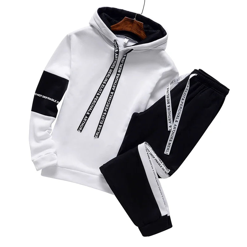 2025 Winter Hoodie Sets Men Tracksuit Casual Hoodies Sweatshirt Piece