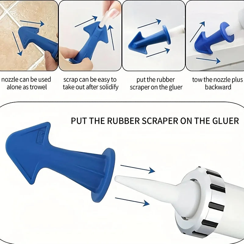 Blue Caulking Tool Set 3PCS Silicone Sealant Nozzle Applicators,