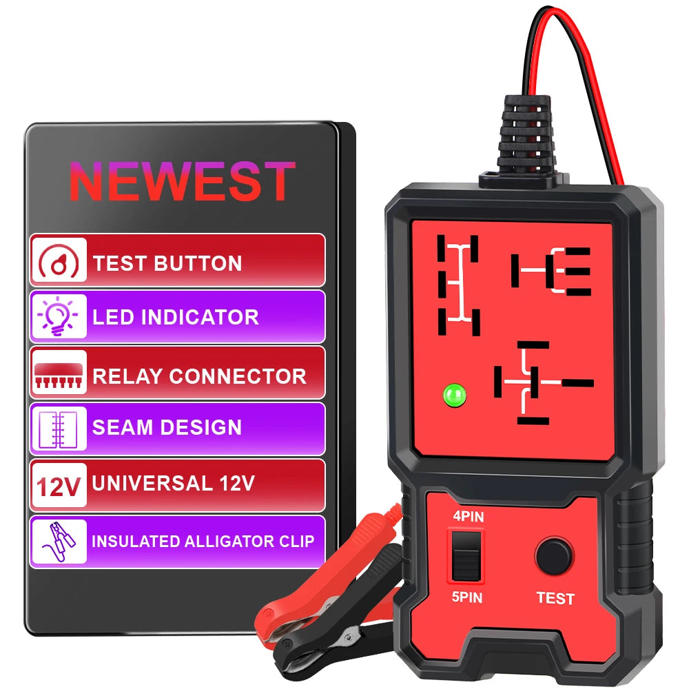 Automotive Electronic Relay Tester Car Relay Tester Universal 12V LED