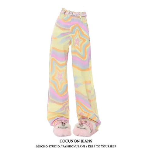 American Retro Multi Pocket Jeans High Waist And Slim Casual High