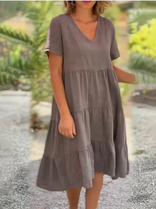Cotton And Linen Casual Women's Dresses 2023 Spring/Summer Sweet
