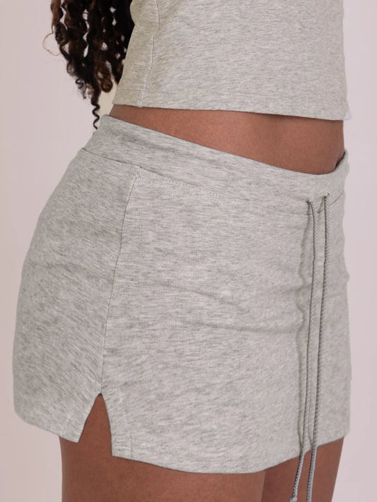 Cuteandpsycho Solid Lace-up Mini Skirts Sexy American Retro Basic