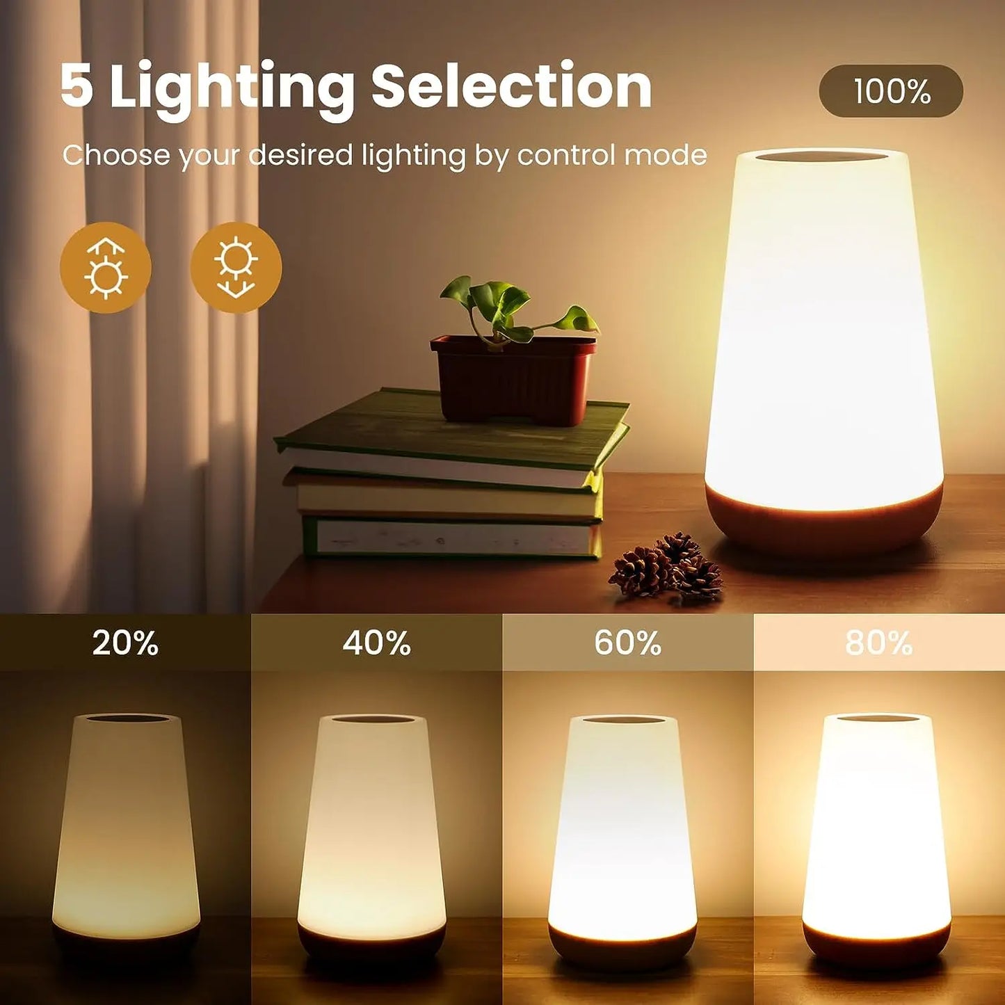 Table Lamp Bedside Lamp For Bedroom 13 Color Changing Touch Night