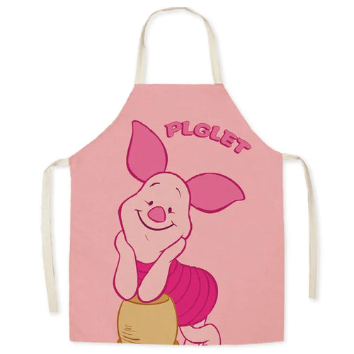 Disney Winnie the Pooh Apron Linen Cartoon Printing Apron Man Woman