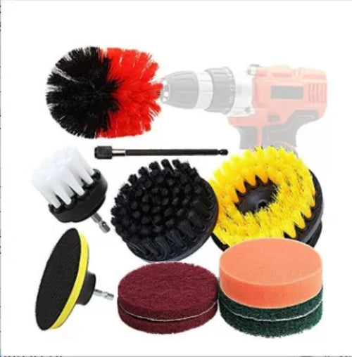 Electric Drill-Brush Head Kit Attachment Power Scrubber Brush For