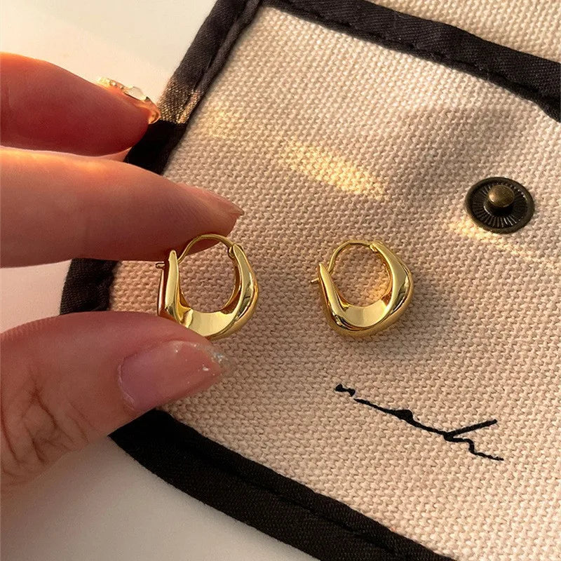 ANENJERY Geometric Small Hoop Earrings for Women Creative Simple