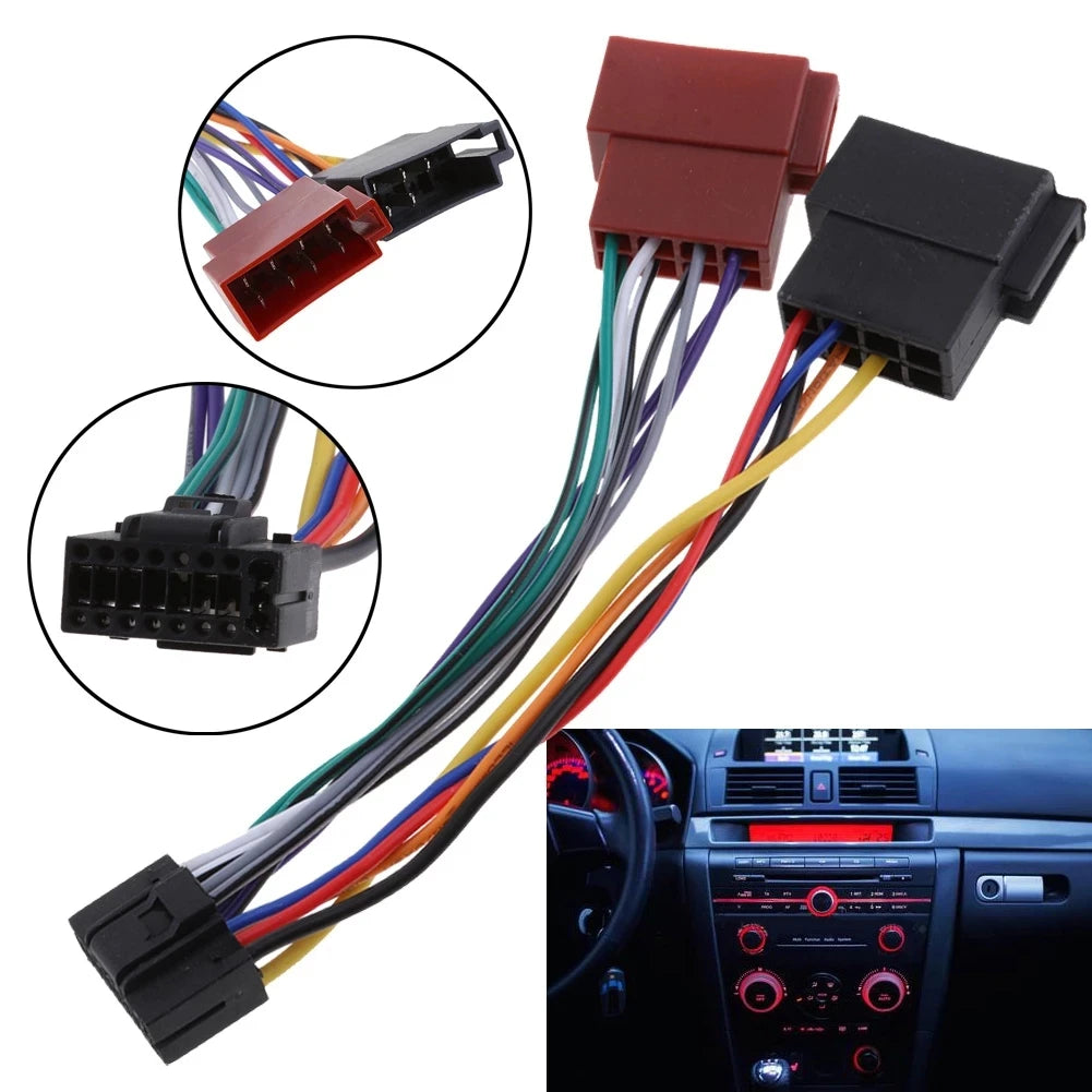 16 Pin ISO Wiring Harness Connector Adaptor Car Stereo Radio For