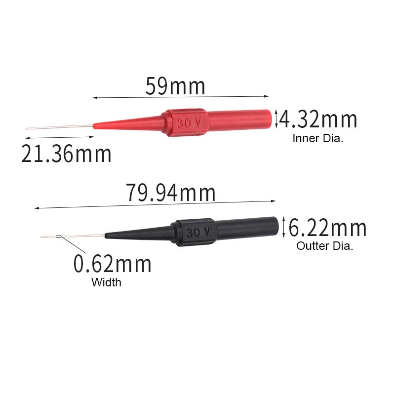 10Pcs 30V Diagnostic Tools Multimeter Test Lead Extention Back