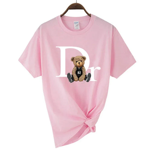Luxury Brand Cute Bear Print Women T-shirt Tshirt Summer Graphic