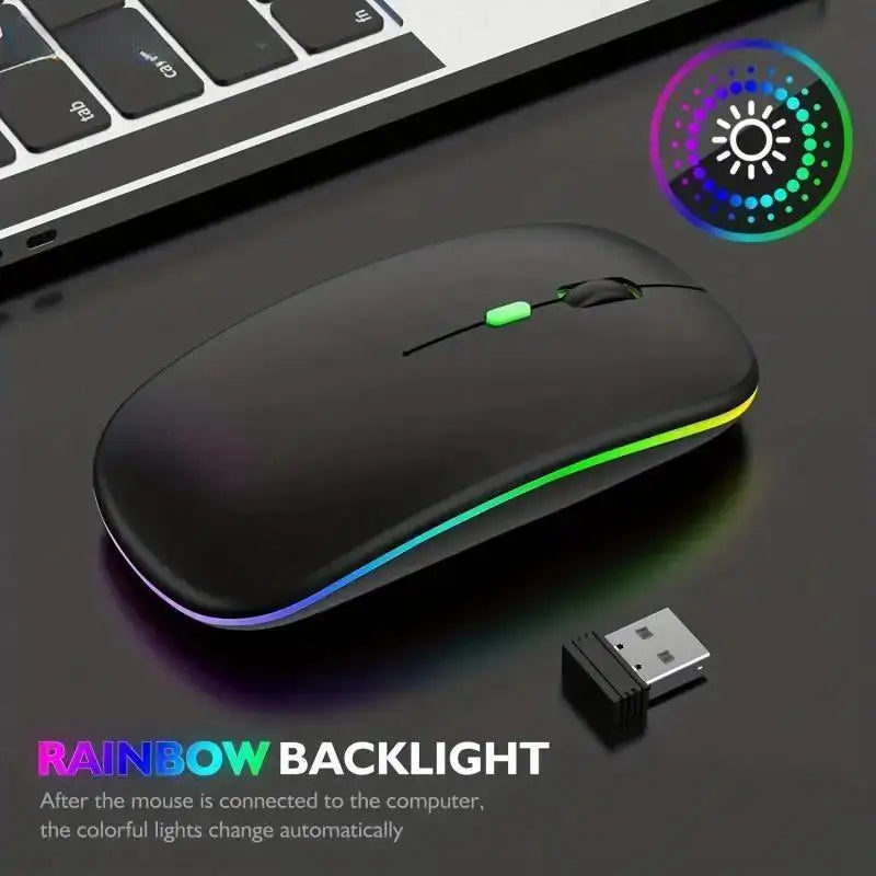 Wireless Mouse Gaming Mouse Backlight USB Compatible RGB Rechargeable
