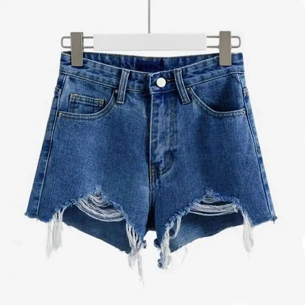Summer Women's Cowboy Shorts Korean High Waist Casual Denim Shorts
