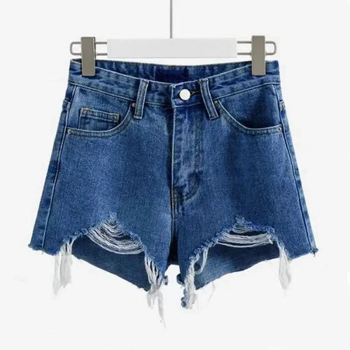 Summer Women's Cowboy Shorts Korean High Waist Casual Denim Shorts