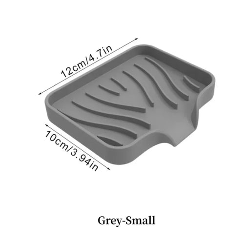 1-Pack Silicone Drain Soap Box Kitchen Bathroom Anti-slip Sink Tray