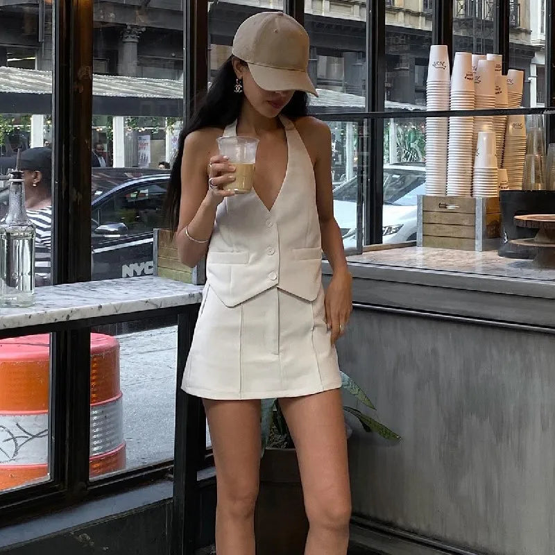 Candyhot Fashion Casual V-neck Sleeveless Suit Tank Top With