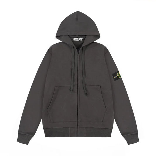 Couple Hoodie Zipper Casual Shirt Men's Women's Cotton Full Sleeve Streetwear Spring Summer High Version Island Theme