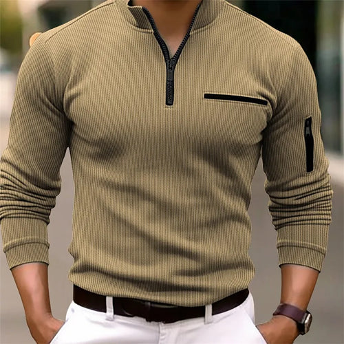 New light luxury light mature casual men sports retro style striped