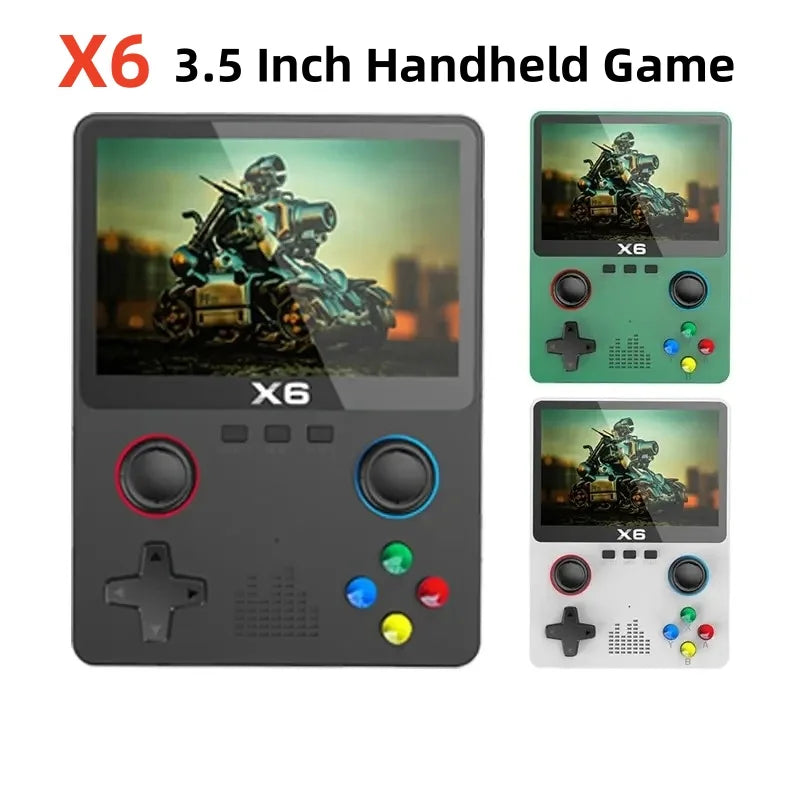 X6 3.5Inch IPS Screen Handheld Game Player Dual Joystick 11 Simulators