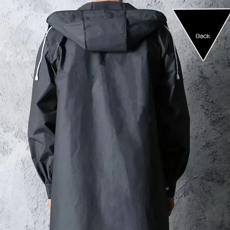 New Black Fashion Adult Waterproof Long Raincoat Ladies Men Raincoat