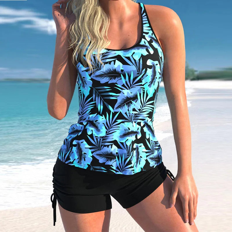 2023 New Women Swimsuit Sleeveless vest Sport Swimwear Shorts Summer