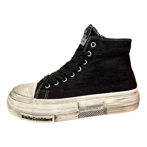 New Vintage Canvas Shoes Man High Top Platform Skateboard Shoes Men