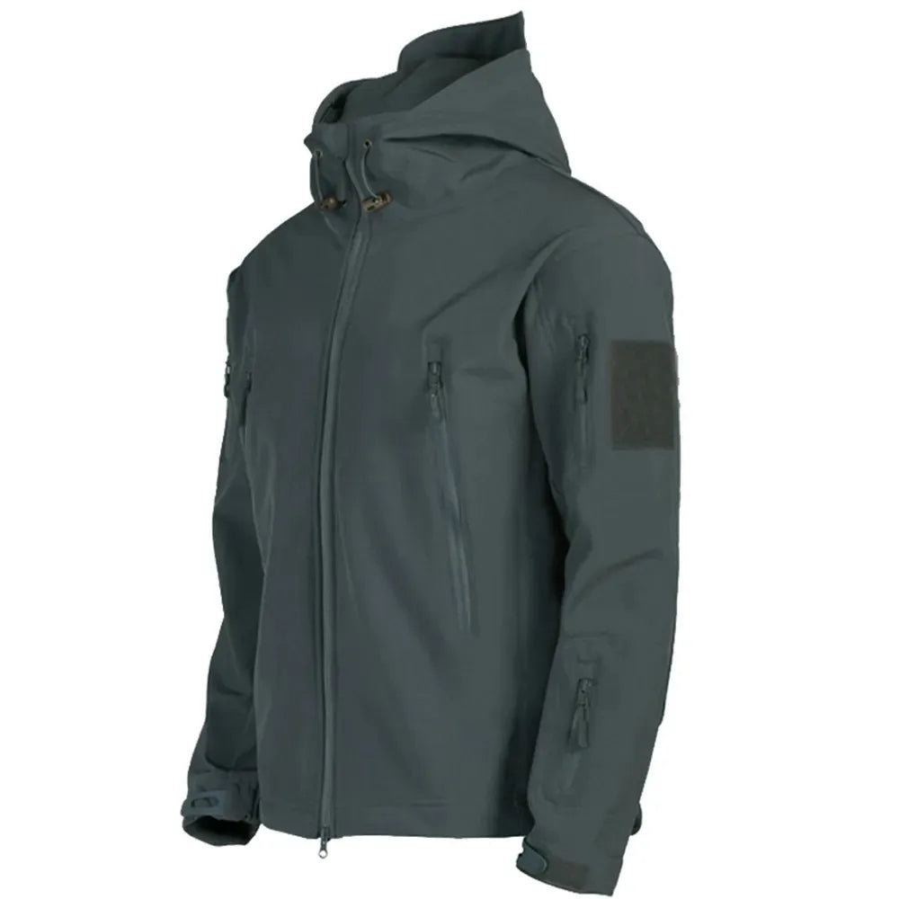 TRAF 2024 New Fashionable Shark Skin Soft Shell Jacket Men's Tactical