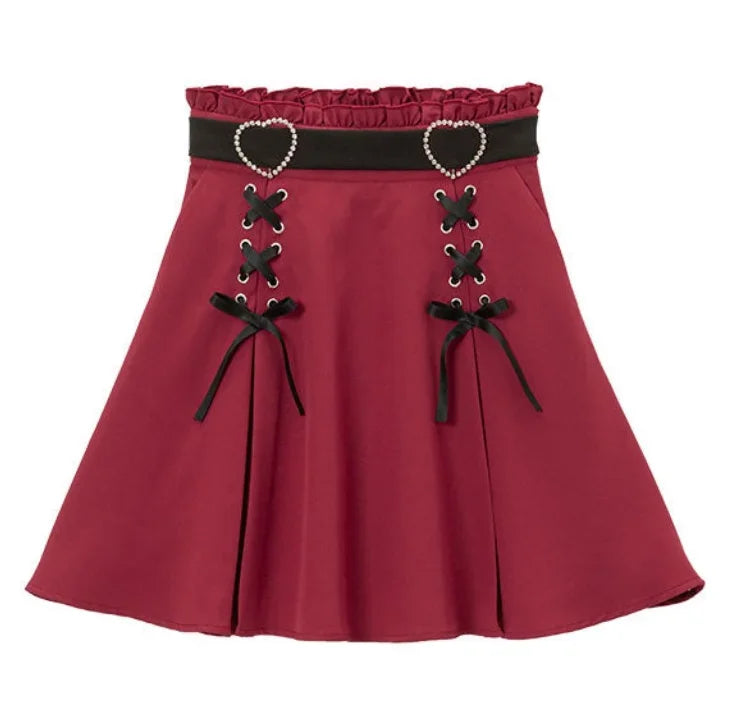 2025 Y2k Aesthetic Harajuku Style Sweet Girl High Waist Mini Bandage