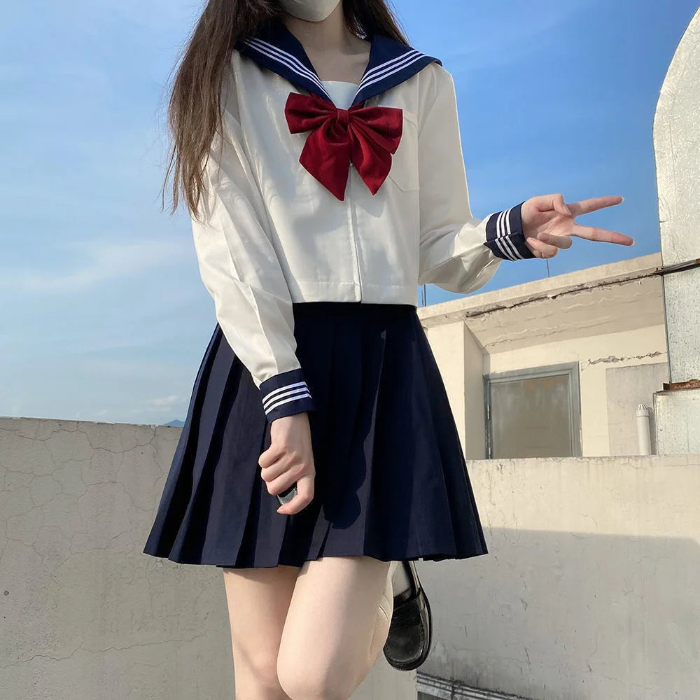 Japanese Style S-2XL Students Girls School Uniforms Girls Navy Costume