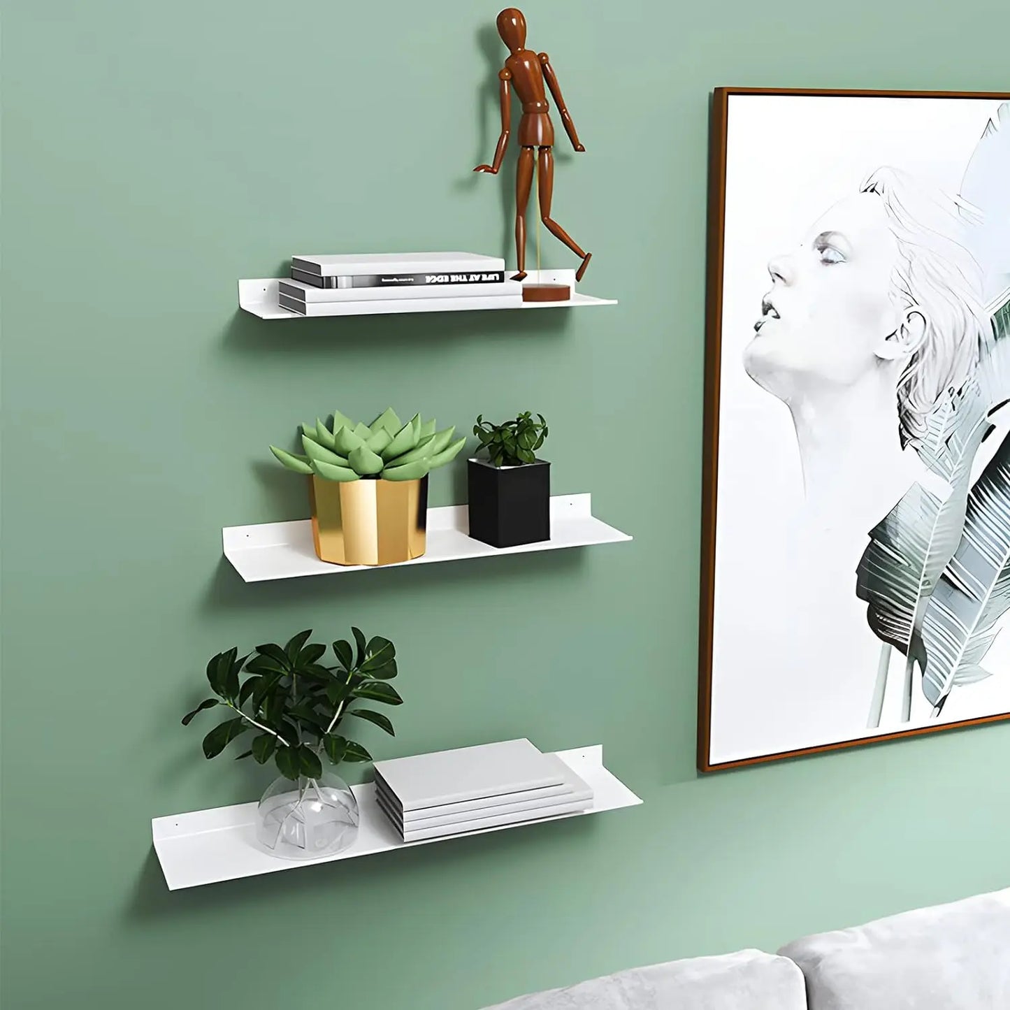 Floating Bathroom Shelves Without Drilling Storage Wall Rack Home