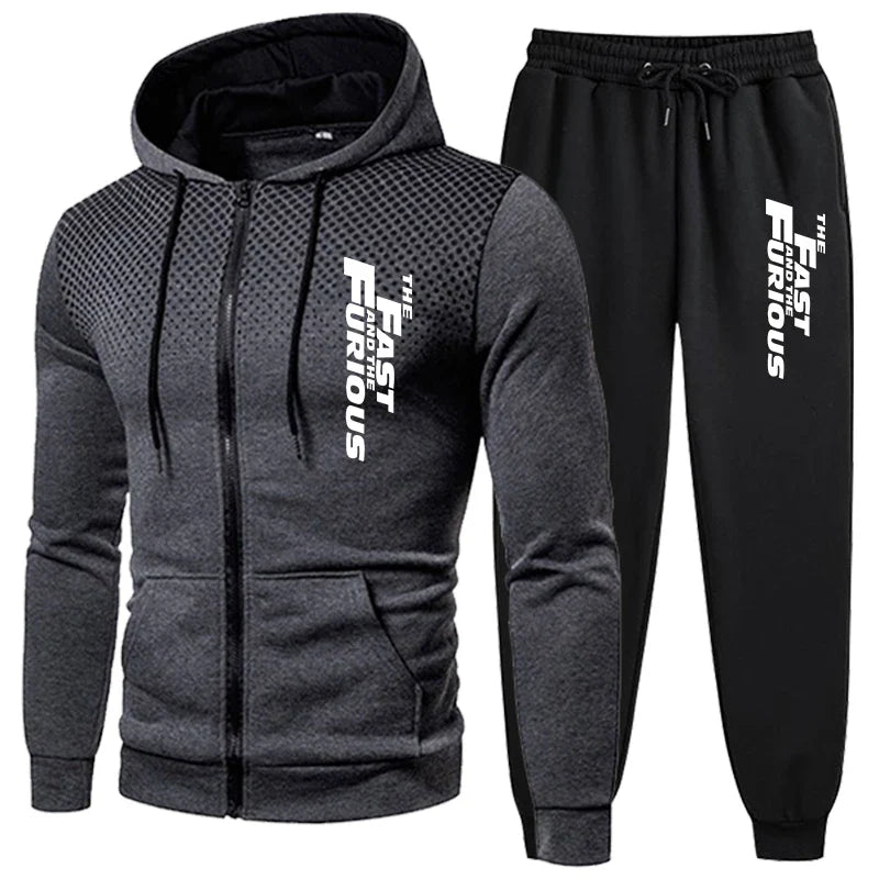 Men's Tracksuit Jogging Zip Up Hoodies Daily Quality Sweatshirts Men