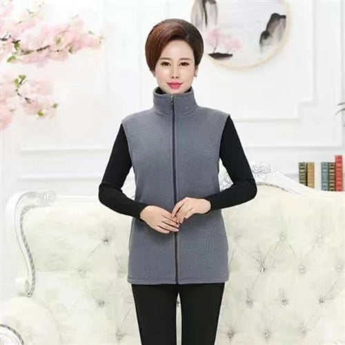 Plus Size Autumn Women Polar Fleece Fabric Vest Large Sleeveless