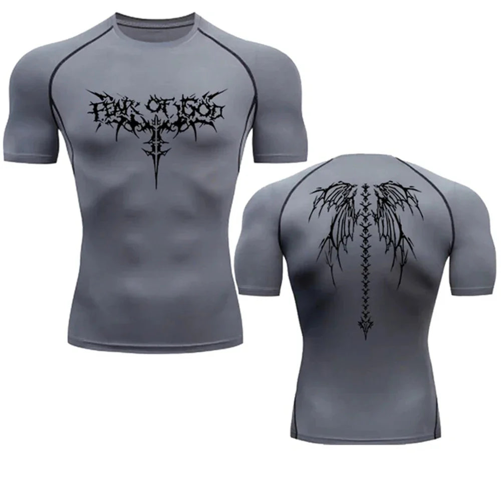 2024 Summer Men Sun-protective Clothing Anime T-shirt Fitness