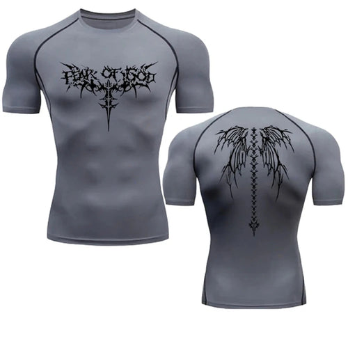 2024 Summer Men Sun-protective Clothing Anime T-shirt Fitness