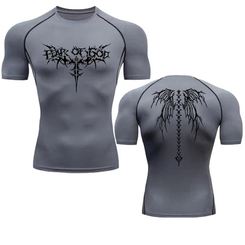 2024 Summer Men Sun-protective Clothing Anime T-shirt Fitness