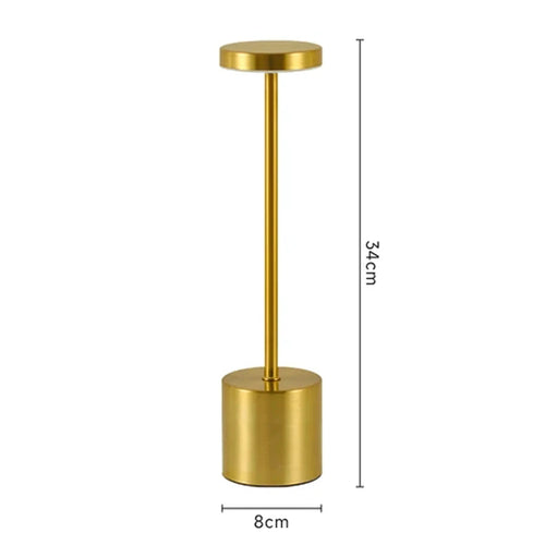 Simple LED Rechargeable Touch Metal Table Lamp Three Colors Bedside