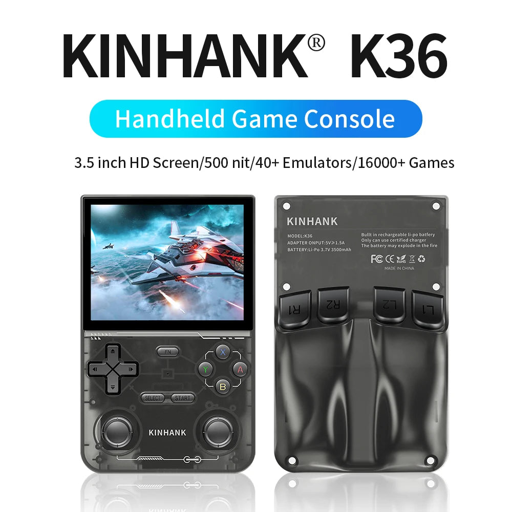 KINHANK Open Source K36 Retro Handheld Video Game Console 16000 Games