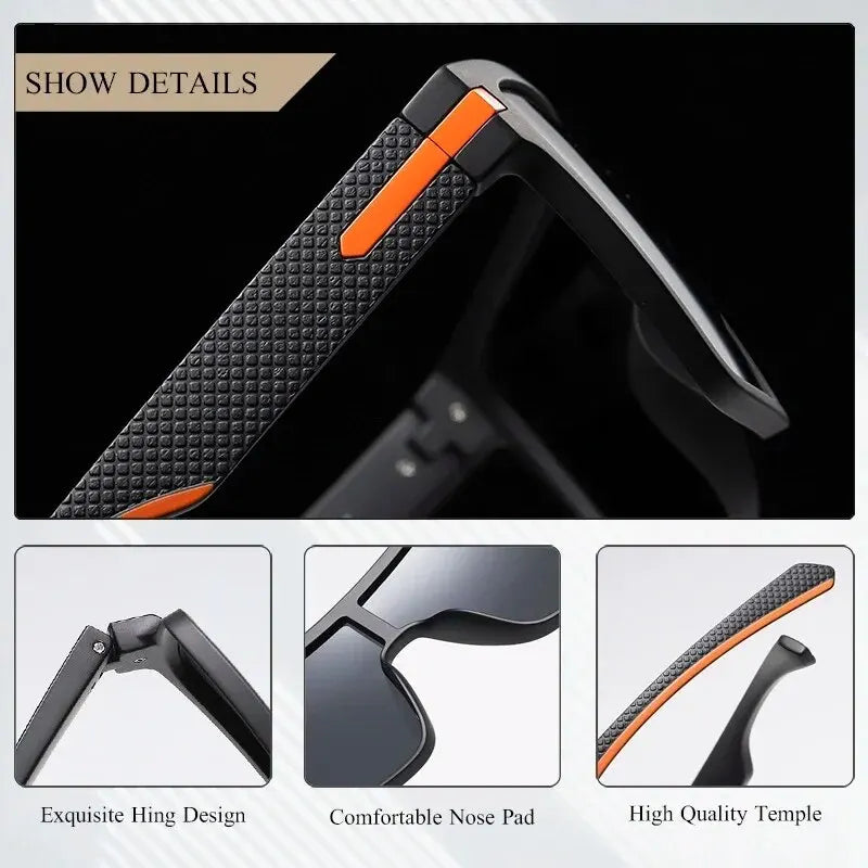 CRIXALIS Fashion Polarized Sunglasses For Men Square Oversized Anti