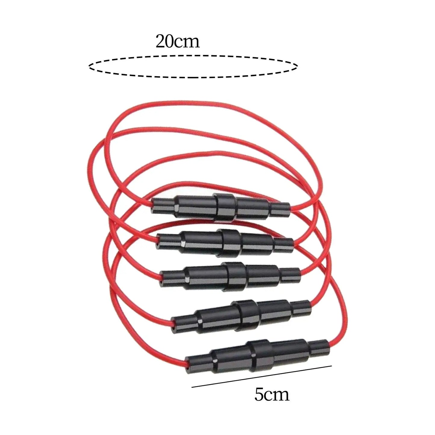 5x Inline Fuse Holder 18 Gauge AWG Wire 10A Weatherproof Protection